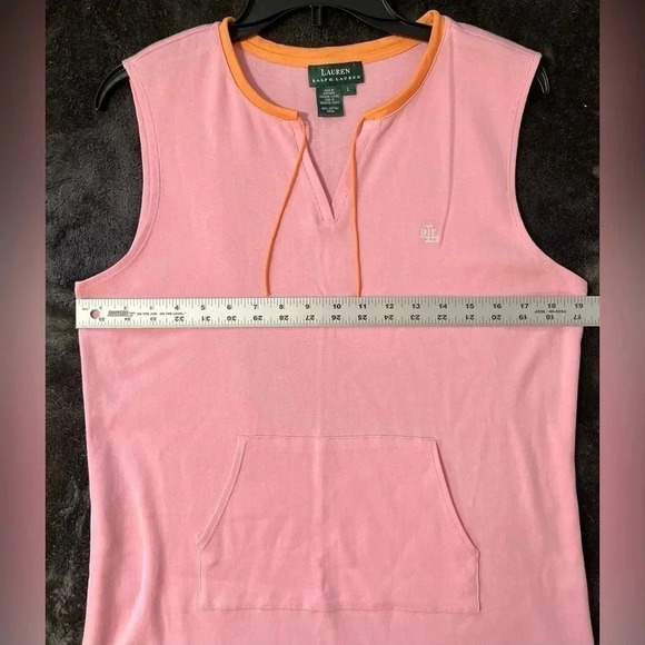 Ralph Lauren Women Tank Dress Size Large Pink Tunic pullover 100 cotton - Picture 7 of 12